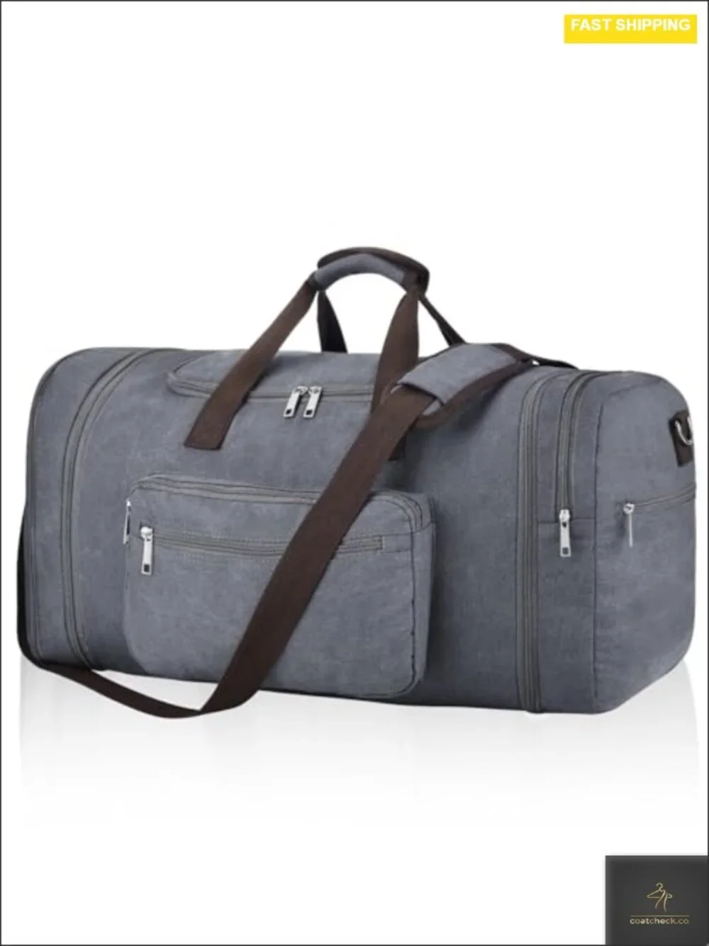 60L Expandable Canvas Duffle Bag Travel Gym Carry On Men's Weekender